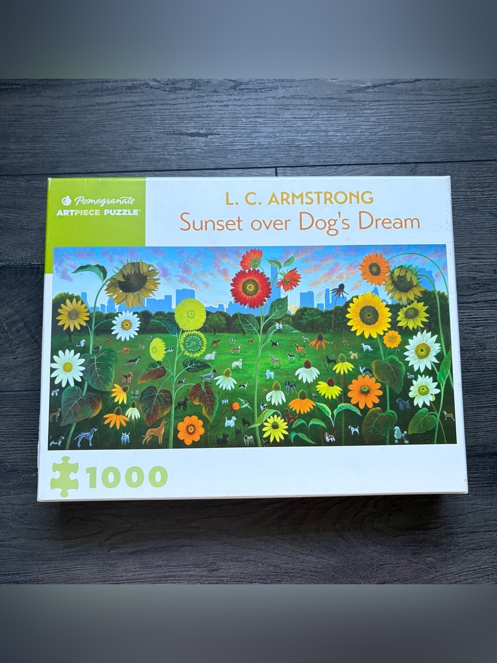 Pomegranate Artpiece Puzzle SUNSET OVER DOGS DREAM 1000 Pieces - Complete